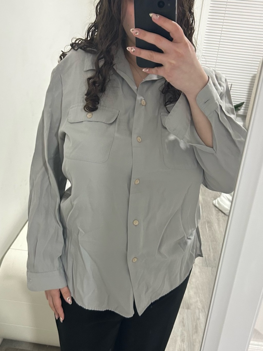 karen scott button down top